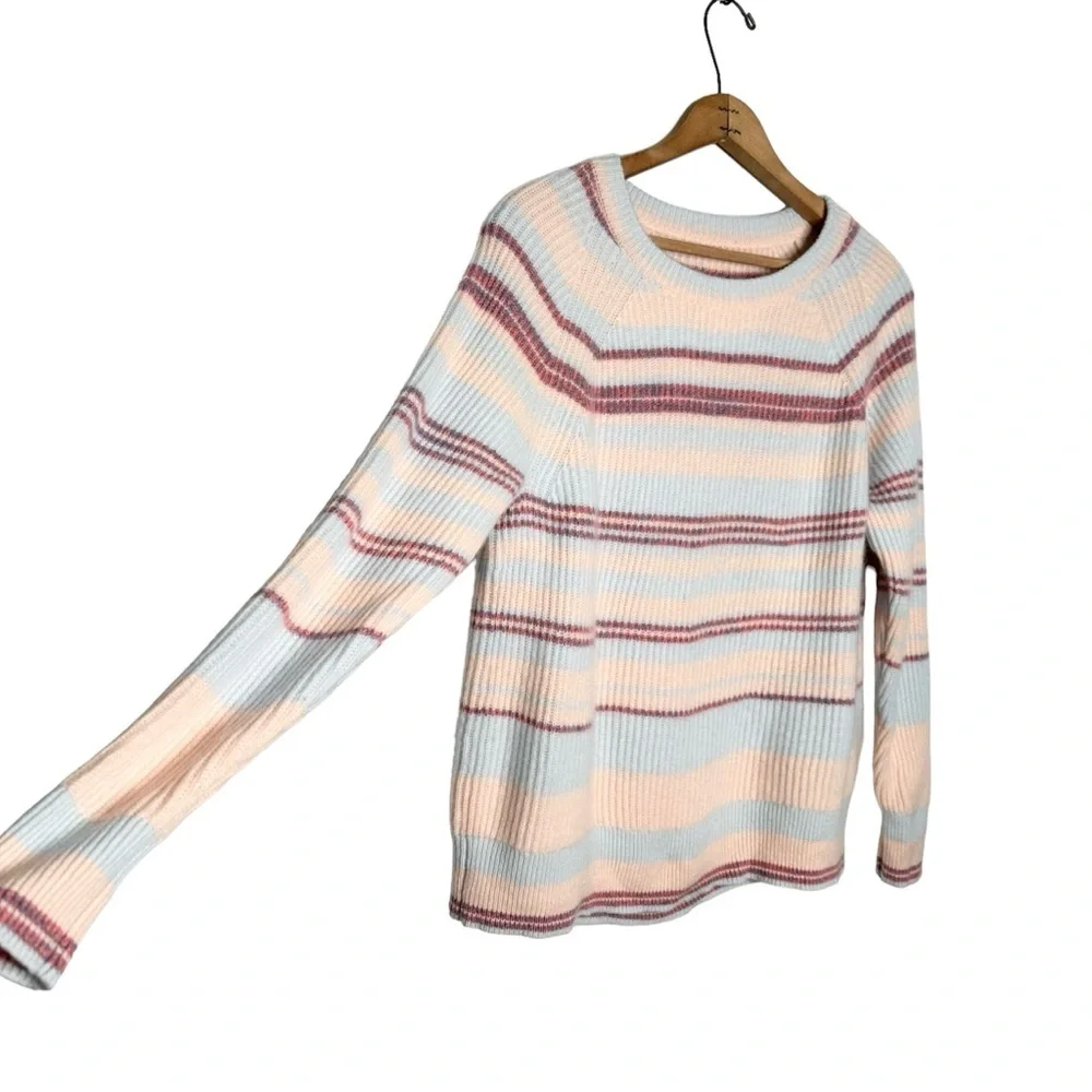 J. Crew | Cashmere Ribbed Crewneck Sweatshirt Sweater In Stripe